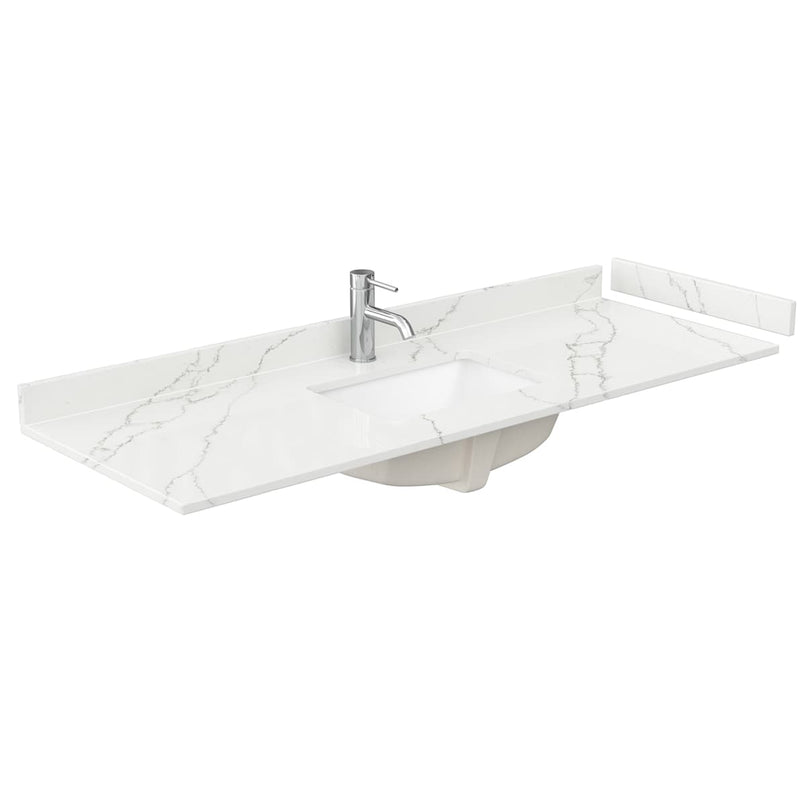 Icon 60" Free Standing Single Basin Vanity Set with Cabinet and Quartz Vanity Top - image 5