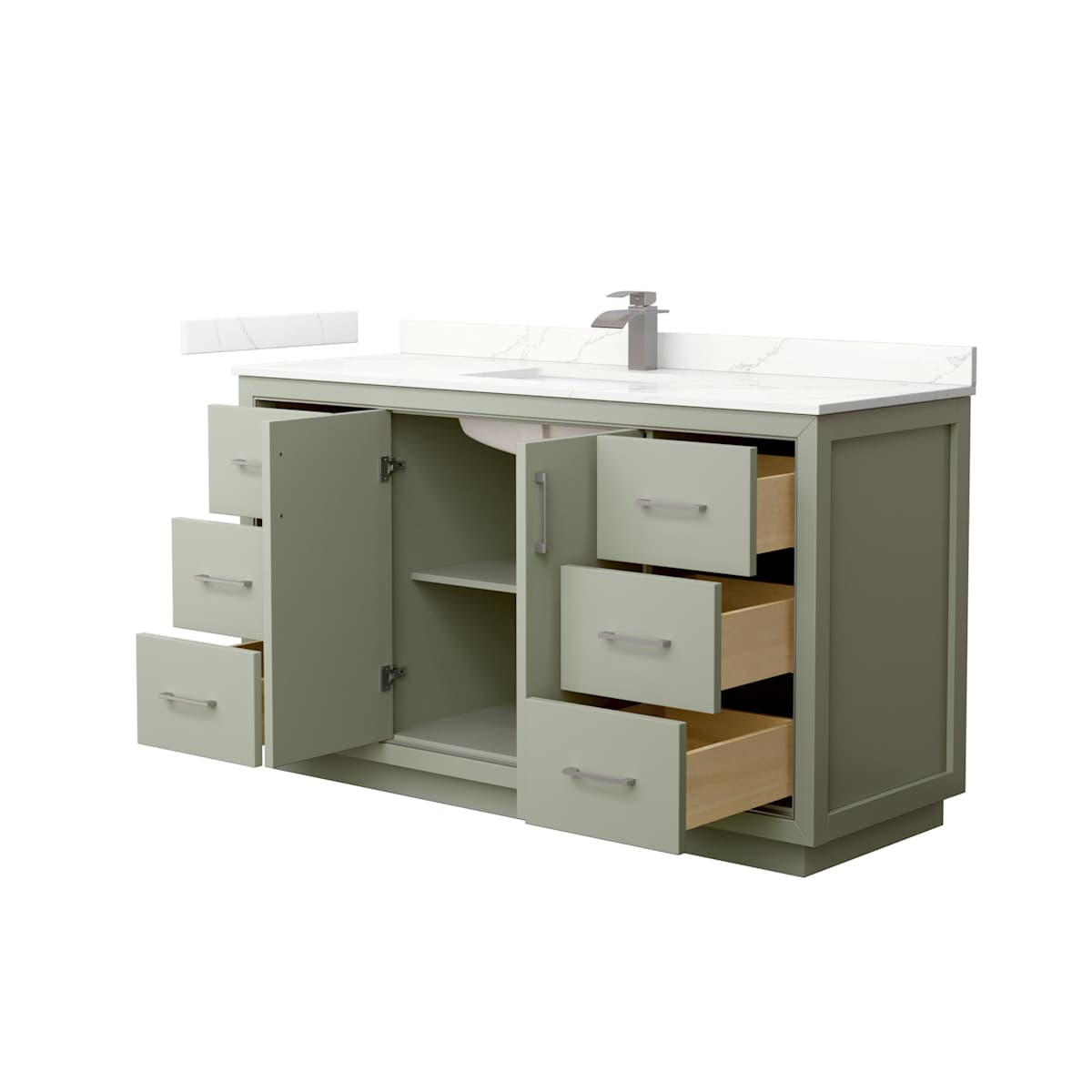 Icon 60" Free Standing Single Basin Vanity Set with Cabinet and Quartz Vanity Top - image 20