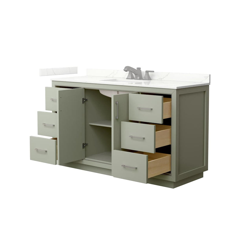 Icon 60" Free Standing Single Basin Vanity Set with Cabinet and Quartz Vanity Top - image 20