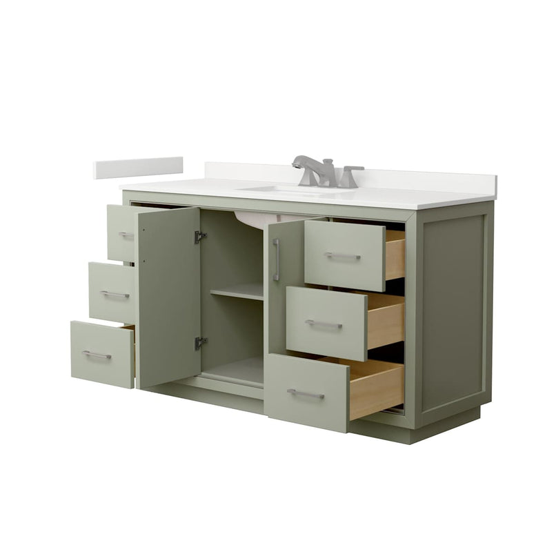 Icon 60" Free Standing Single Basin Vanity Set with Cabinet and Quartz Vanity Top - image 21