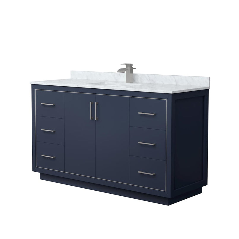 Icon 60" Free Standing Single Basin Vanity Set with Cabinet and Marble Vanity Top - image 1