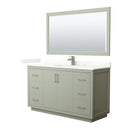 Icon 60" Free Standing Single Basin Vanity Set with Cabinet, Quartz Vanity Top, and Framed Mirror - image 1