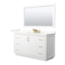 Icon 60" Free Standing Single Basin Vanity Set with Cabinet, Quartz Vanity Top, and Framed Mirror - image 1