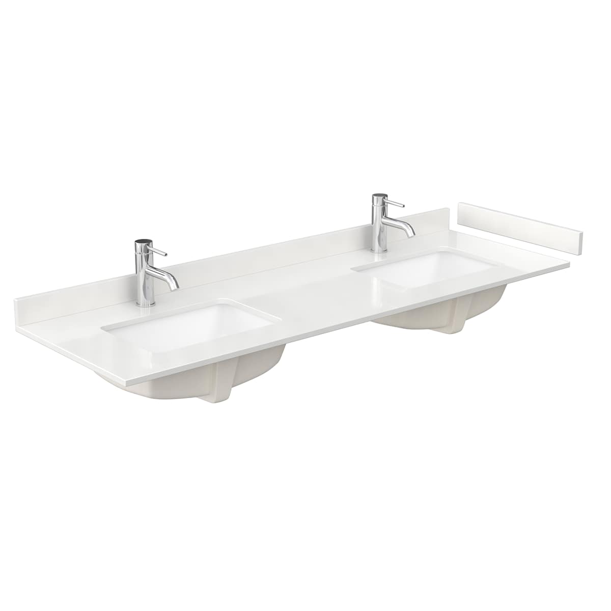 Icon 66" Free Standing Double Basin Vanity Set with Cabinet, Quartz Vanity Top, and Framed Mirror