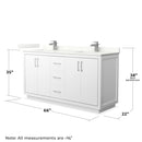 Icon 66" Free Standing Double Basin Vanity Set with Cabinet, Quartz Vanity Top, and Framed Mirror - image 8