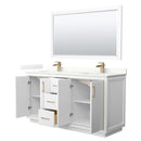 Icon 66" Free Standing Double Basin Vanity Set with Cabinet, Quartz Vanity Top, and Framed Mirror - image 16