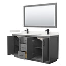 Icon 66" Free Standing Double Basin Vanity Set with Cabinet, Quartz Vanity Top, and Framed Mirror - image 21