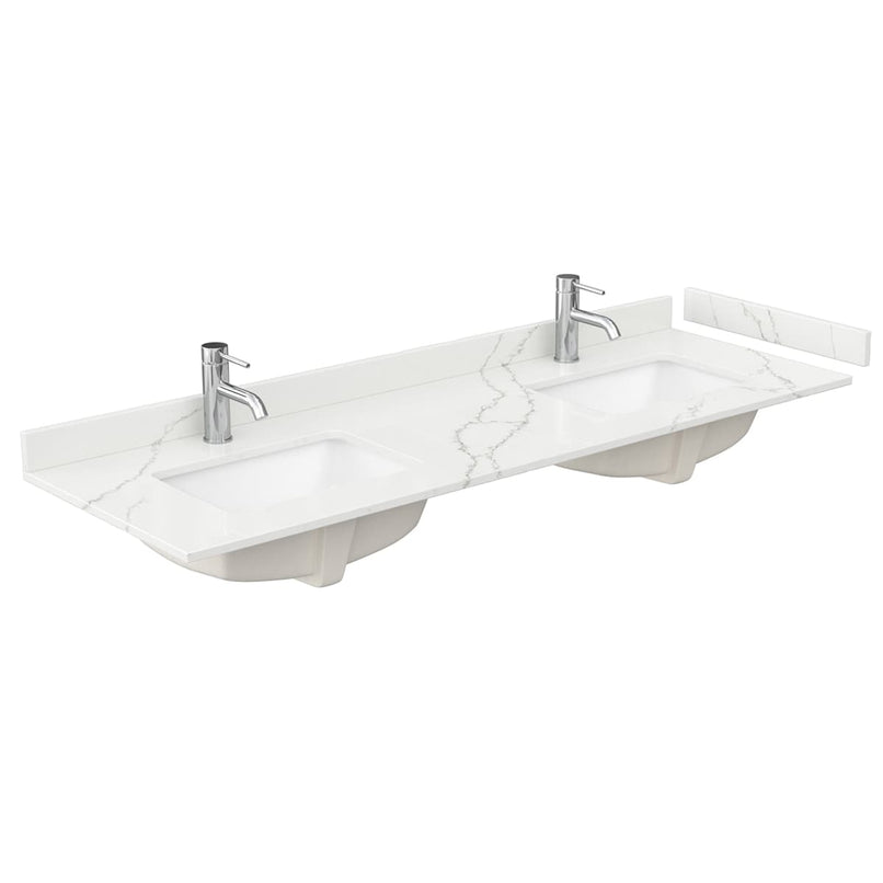 Icon 66" Free Standing Double Basin Vanity Set with Cabinet and Quartz Vanity Top - image 5