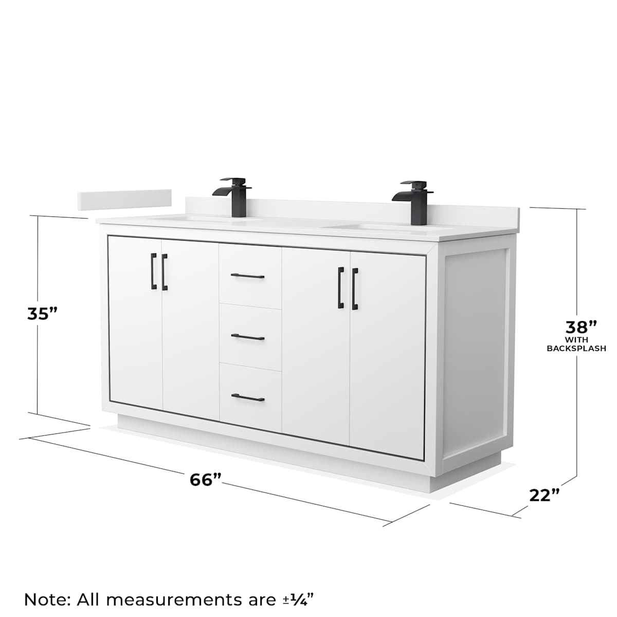 Icon 66" Free Standing Double Basin Vanity Set with Cabinet and Quartz Vanity Top - image 7