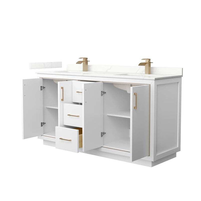 Icon 66" Free Standing Double Basin Vanity Set with Cabinet and Quartz Vanity Top - image 12