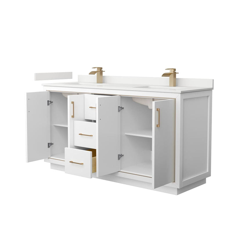 Icon 66" Free Standing Double Basin Vanity Set with Cabinet and Quartz Vanity Top - image 13
