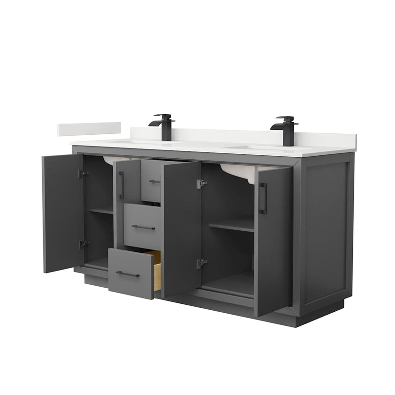 Icon 66" Free Standing Double Basin Vanity Set with Cabinet and Quartz Vanity Top - image 17