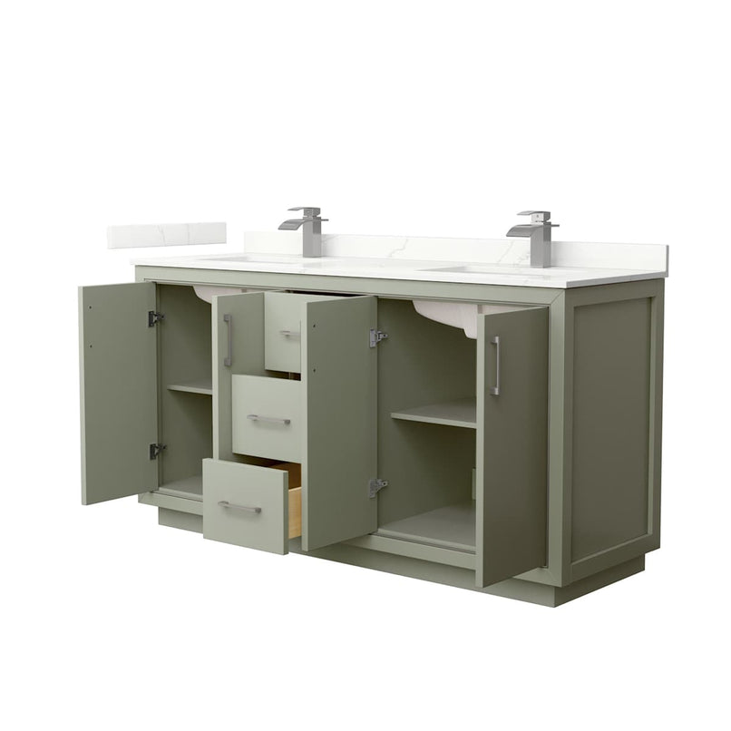 Icon 66" Free Standing Double Basin Vanity Set with Cabinet and Quartz Vanity Top - image 20