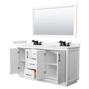 Icon 66" Free Standing Double Basin Vanity Set with Cabinet, Quartz Vanity Top, and Framed Mirror - image 2