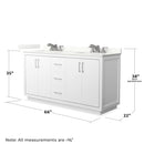 Icon 66" Free Standing Double Basin Vanity Set with Cabinet, Quartz Vanity Top, and Framed Mirror - image 8