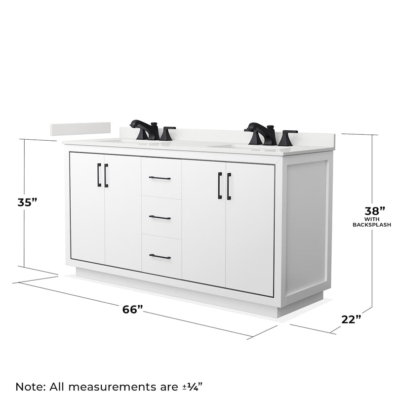 Icon 66" Free Standing Double Basin Vanity Set with Cabinet and Quartz Vanity Top - image 7