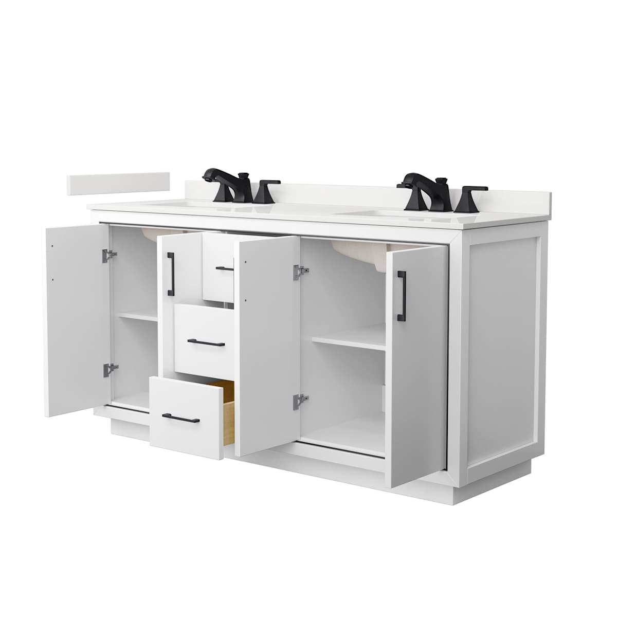 Icon 66" Free Standing Double Basin Vanity Set with Cabinet and Quartz Vanity Top - image 11