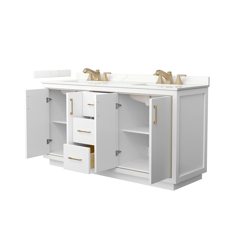 Icon 66" Free Standing Double Basin Vanity Set with Cabinet and Quartz Vanity Top - image 12