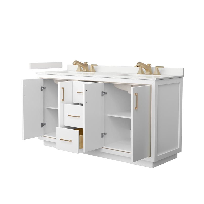 Icon 66" Free Standing Double Basin Vanity Set with Cabinet and Quartz Vanity Top - image 13