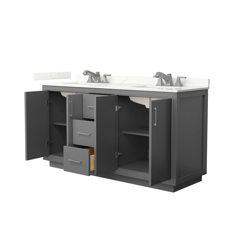 Icon 66" Free Standing Double Basin Vanity Set with Cabinet and Quartz Vanity Top - image 14