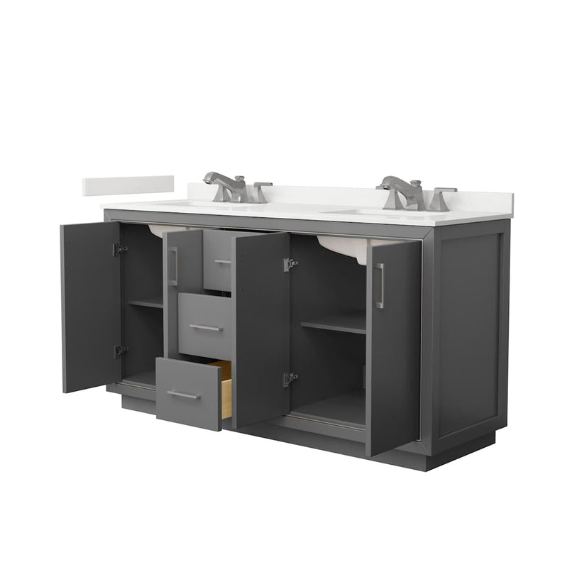 Icon 66" Free Standing Double Basin Vanity Set with Cabinet and Quartz Vanity Top - image 15