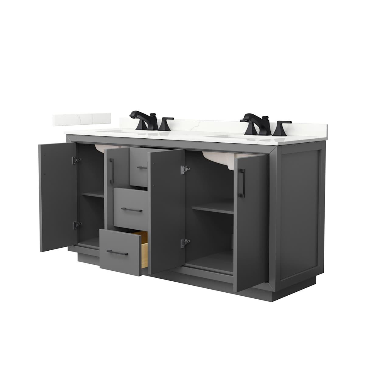 Icon 66" Free Standing Double Basin Vanity Set with Cabinet and Quartz Vanity Top - image 16