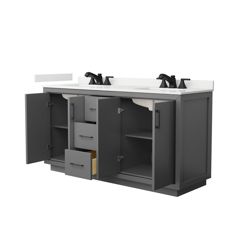 Icon 66" Free Standing Double Basin Vanity Set with Cabinet and Quartz Vanity Top - image 17