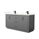 Icon 66" Free Standing Double Basin Vanity Set with Cabinet and Quartz Vanity Top - image 1