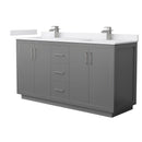 Icon 66" Free Standing Double Basin Vanity Set with Cabinet and Cultured Marble Vanity Top - image 1