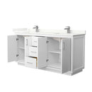 Icon 72" Free Standing Double Basin Vanity Set with Cabinet and Quartz Vanity Top - image 2