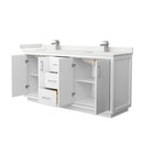 Icon 72" Free Standing Double Basin Vanity Set with Cabinet and Quartz Vanity Top - image 9