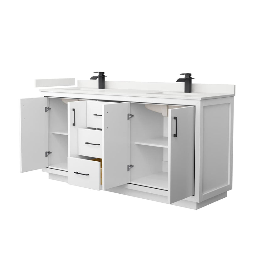Icon 72" Free Standing Double Basin Vanity Set with Cabinet and Quartz Vanity Top - image 11