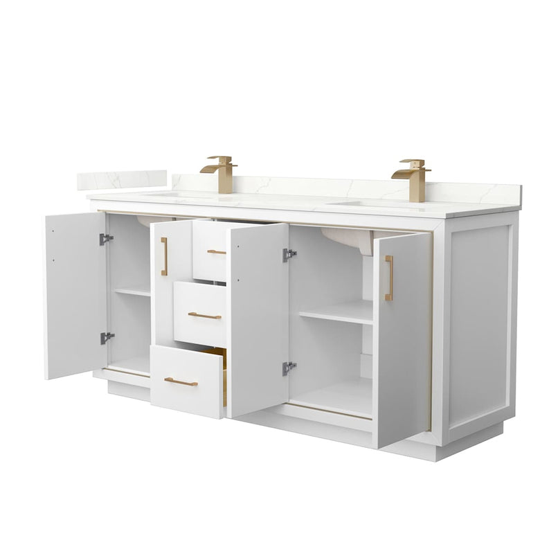 Icon 72" Free Standing Double Basin Vanity Set with Cabinet and Quartz Vanity Top - image 12
