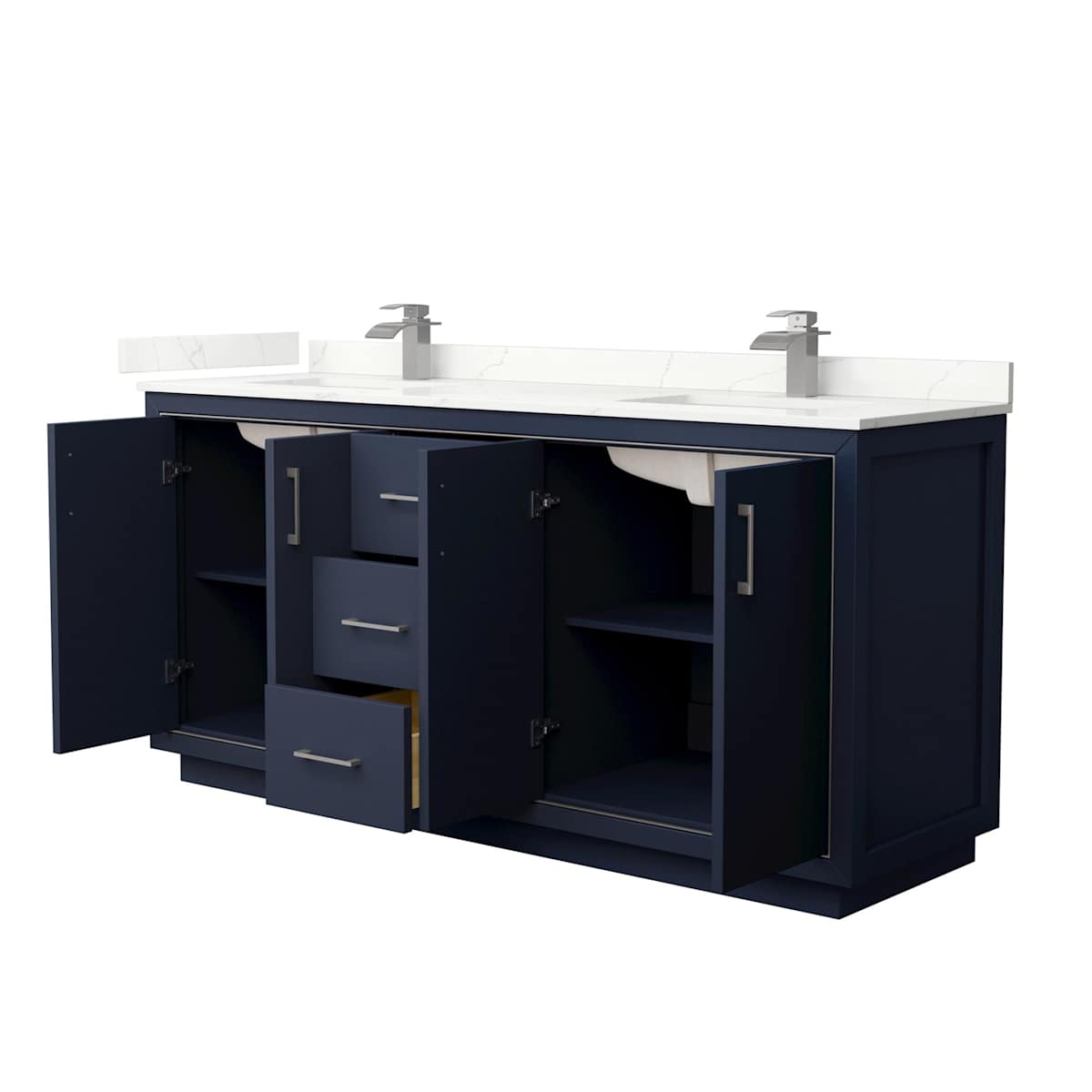 Icon 72" Free Standing Double Basin Vanity Set with Cabinet and Quartz Vanity Top - image 18