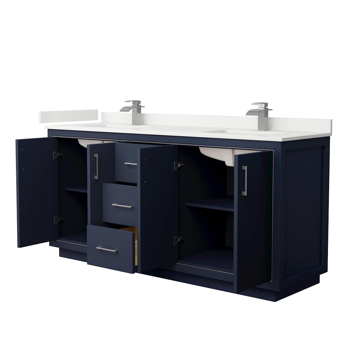 Icon 72" Free Standing Double Basin Vanity Set with Cabinet and Quartz Vanity Top - image 19