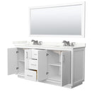 Icon 72" Free Standing Double Basin Vanity Set with Cabinet, Quartz Vanity Top, and Framed Mirror - image 2
