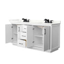 Icon 72" Free Standing Double Basin Vanity Set with Cabinet and Quartz Vanity Top - image 9