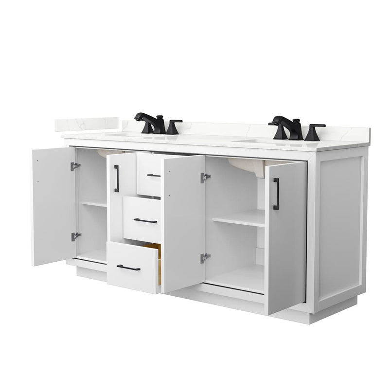 Icon 72" Free Standing Double Basin Vanity Set with Cabinet and Quartz Vanity Top - image 9