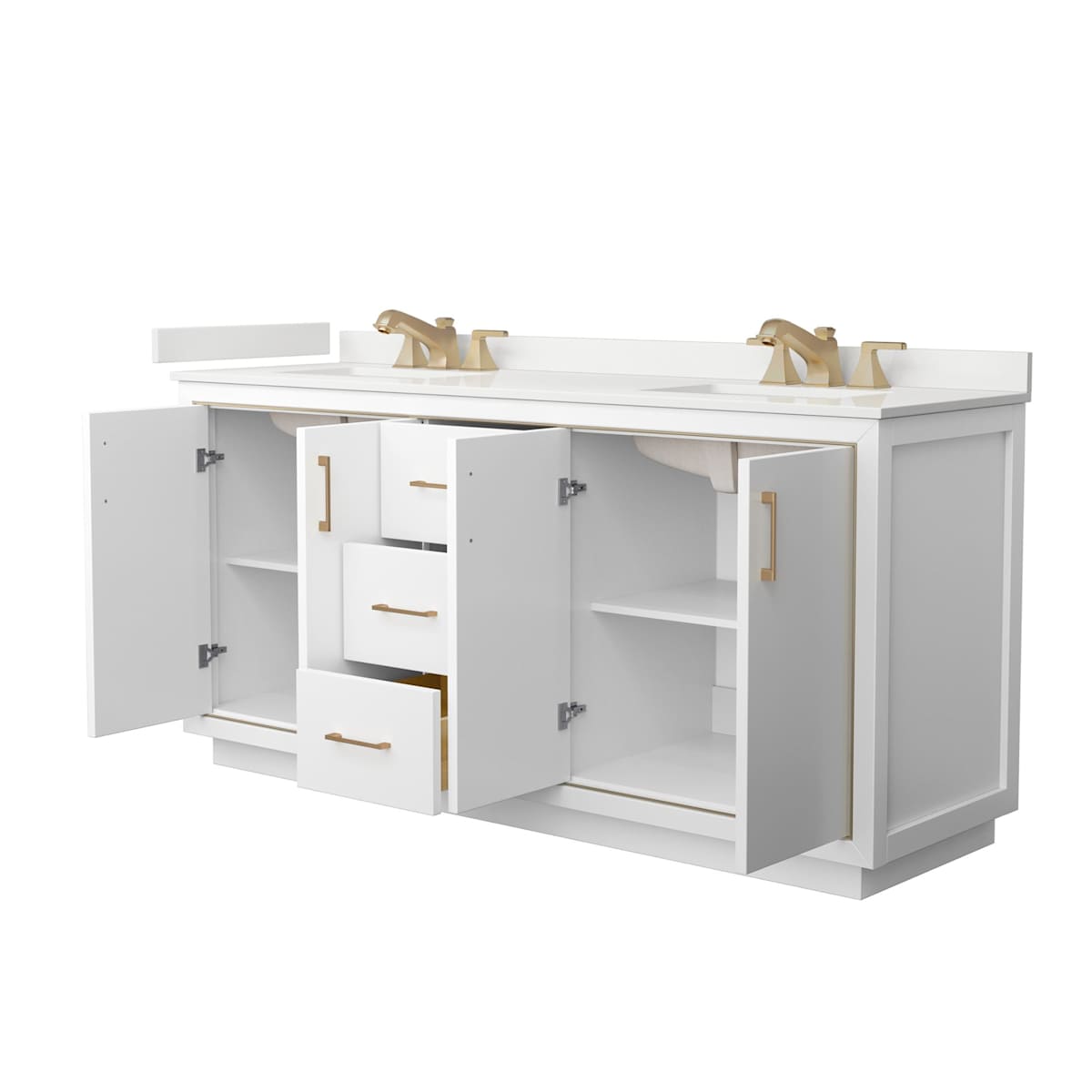 Icon 72" Free Standing Double Basin Vanity Set with Cabinet and Quartz Vanity Top - image 12