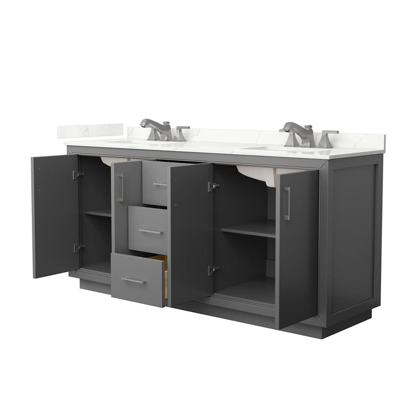 Icon 72" Free Standing Double Basin Vanity Set with Cabinet and Quartz Vanity Top - image 13