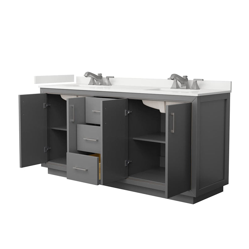 Icon 72" Free Standing Double Basin Vanity Set with Cabinet and Quartz Vanity Top - image 14