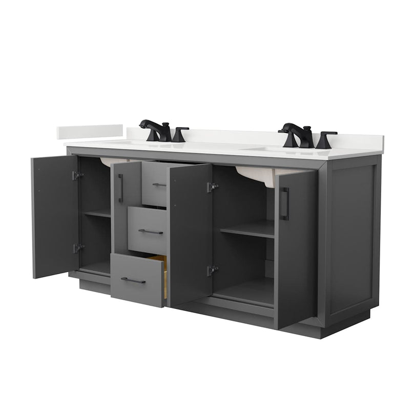Icon 72" Free Standing Double Basin Vanity Set with Cabinet and Quartz Vanity Top - image 16