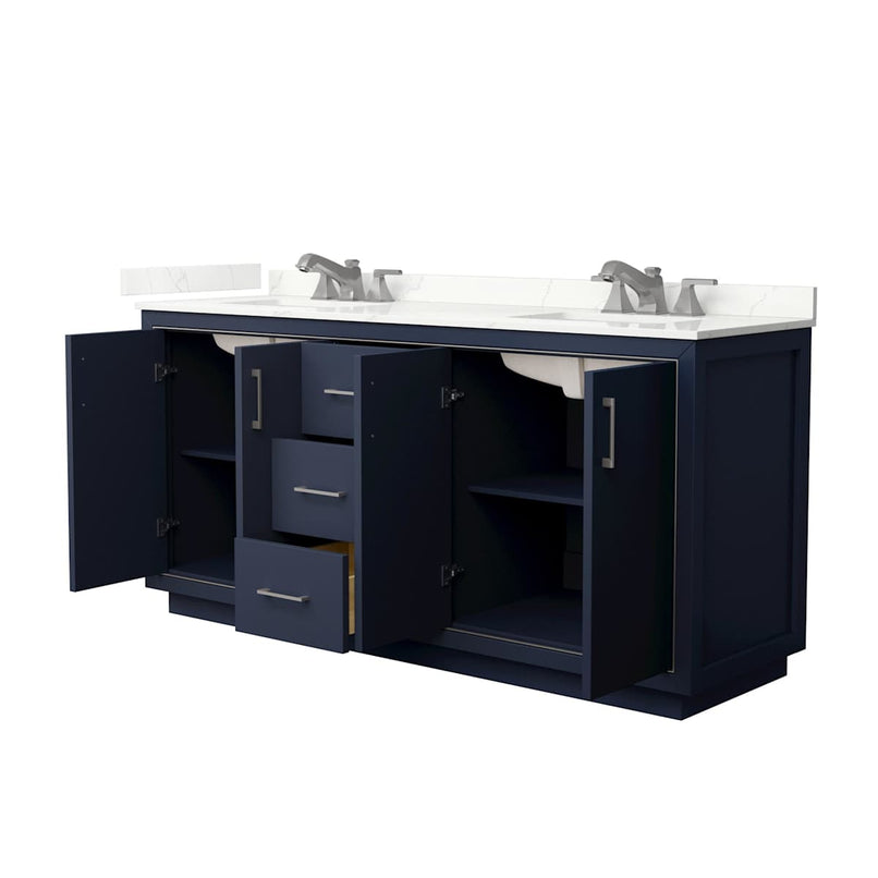 Icon 72" Free Standing Double Basin Vanity Set with Cabinet and Quartz Vanity Top - image 17