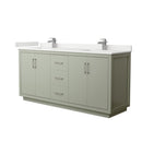 Icon 72" Free Standing Double Basin Vanity Set with Cabinet and Quartz Vanity Top - image 1