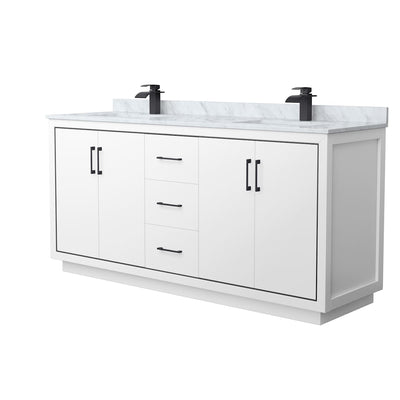 Icon 72" Free Standing Double Basin Vanity Set with Cabinet and Marble Vanity Top - image 1