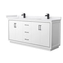 Icon 72" Free Standing Double Basin Vanity Set with Cabinet and Cultured Marble Vanity Top - image 1