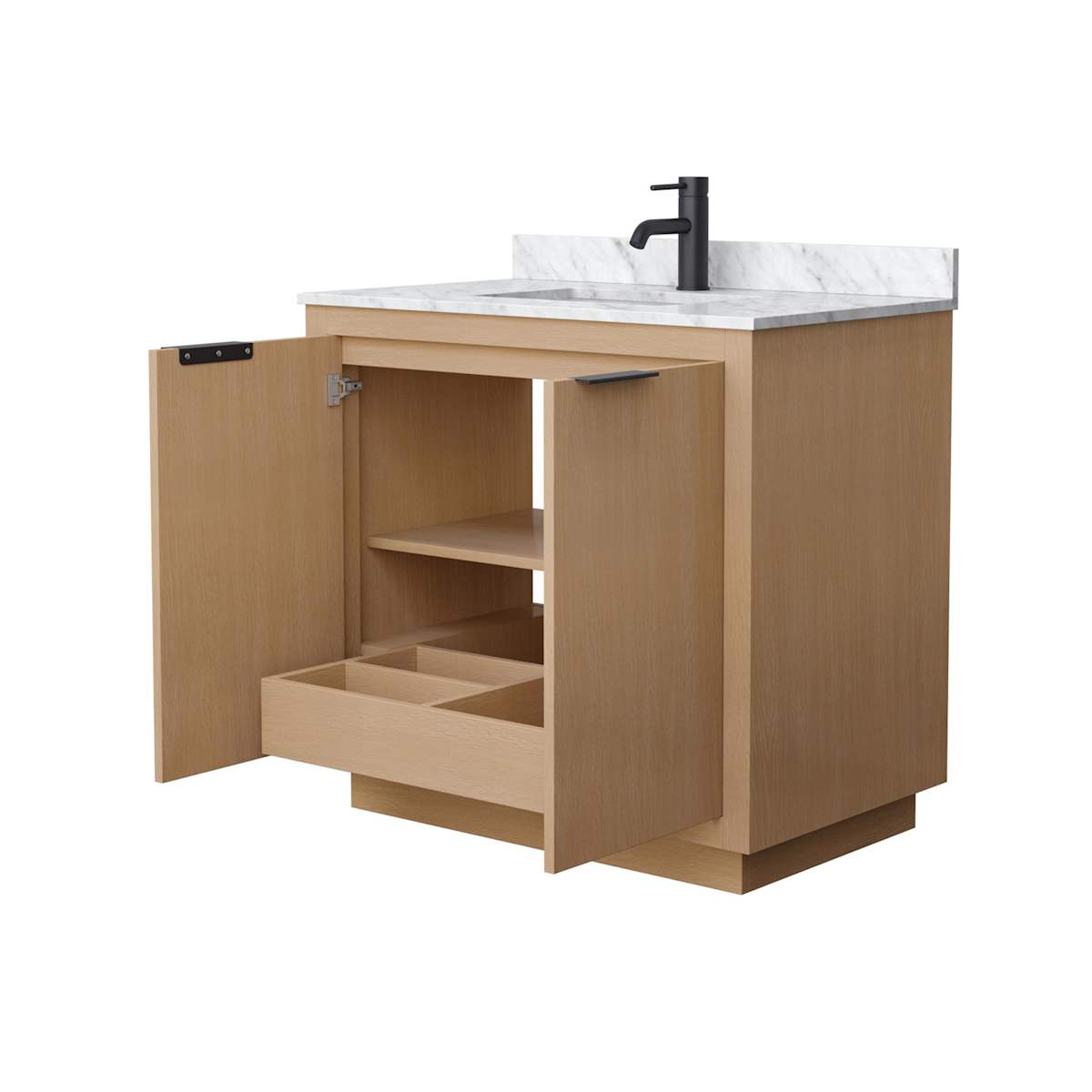 Maroni 36" Free Standing Single Basin Vanity Set with Cabinet and Marble Vanity Top