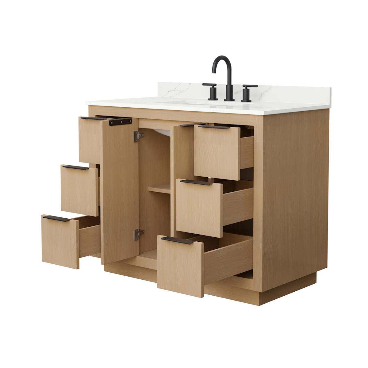 Maroni 42" Free Standing Single Basin Vanity Set with Cabinet and Quartz Vanity Top - image 6
