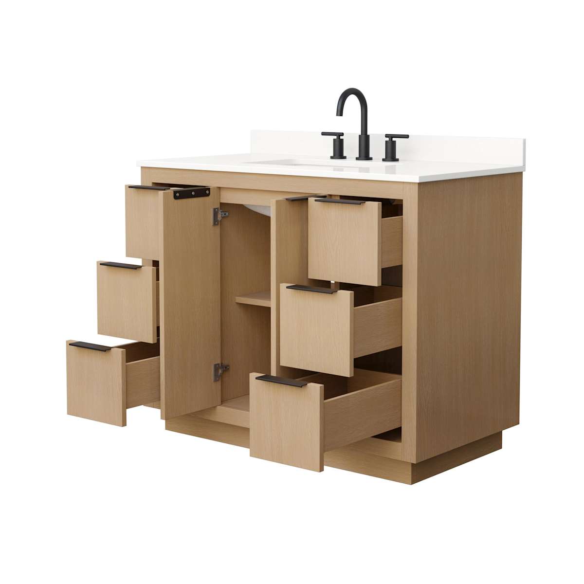 Maroni 42" Free Standing Single Basin Vanity Set with Cabinet and Quartz Vanity Top