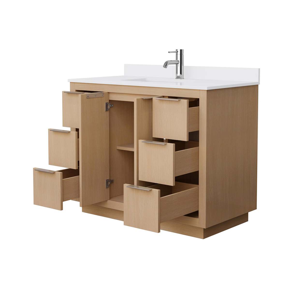 Maroni 42" Free Standing Single Basin Vanity Set with Cabinet and Cultured Marble Vanity Top - image 4